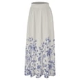thumbnail image 5 of RYKJLWY Tiered Maxi Skirt Women Floral Print Skirt High Waist Party Beach Pocket Long Maxi Skirt Tiered Skirt Tiered Maxi Skirt (White,XL), 5 of 6