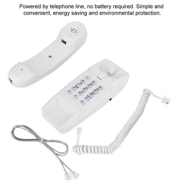 Extensión de teléfono fijo de pared sin identificador de llamadas Teléfono residencial para hotel familiar (blanco)