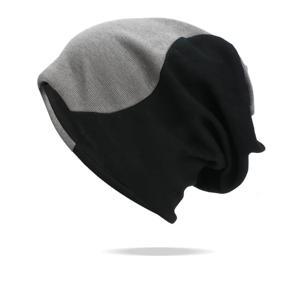 SwiftWear Unisex Two-Tone Thermal Slouchy Beanie Double-Layer Winter Hat for Men & Women, Heavy Knit Cuffed Beanie for Cold Weather