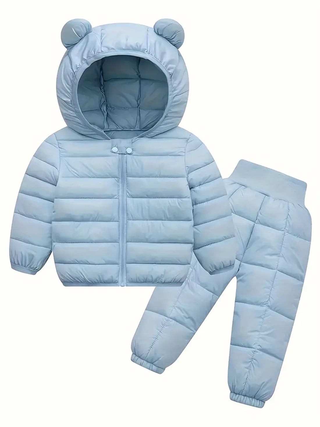 ATAIKU 6M-5T Toddler Baby Boy Girl Cute Hooded Puffer Jacket with Pants Kids Winter Snowsuit Lightweight Down Outwear