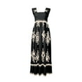 thumbnail image 5 of Womens Square Neck Boho Maxi Dress Casual Long Spring Summer Dresses Sundresses for Women Beach Vacation 2025 Black L, 5 of 9