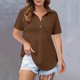 thumbnail image 1 of mfyjkho Tops Para Salir, Camisa De Satén Con Solapa Y Manga Larga Para Mujer, Color Liso, A La Moda Tops Para Salir Xl, 1 of 4