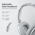thumbnail image 5 of Y01 Steel Headband Bluetooth 5.3 Over-Ear Headphones with Active Noise Cancelling, Hi-Res Audio, 48H Playtime, Built-in Mic, Foldable, White, 5 of 6