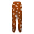thumbnail image 4 of WXLWZYWL Women Merry Christmas Sweatpants Drawstring Jogger Snowflake Fun Print Elastic Waist Casual Trousers Warm Comfy Pants with Pockets, 4 of 5