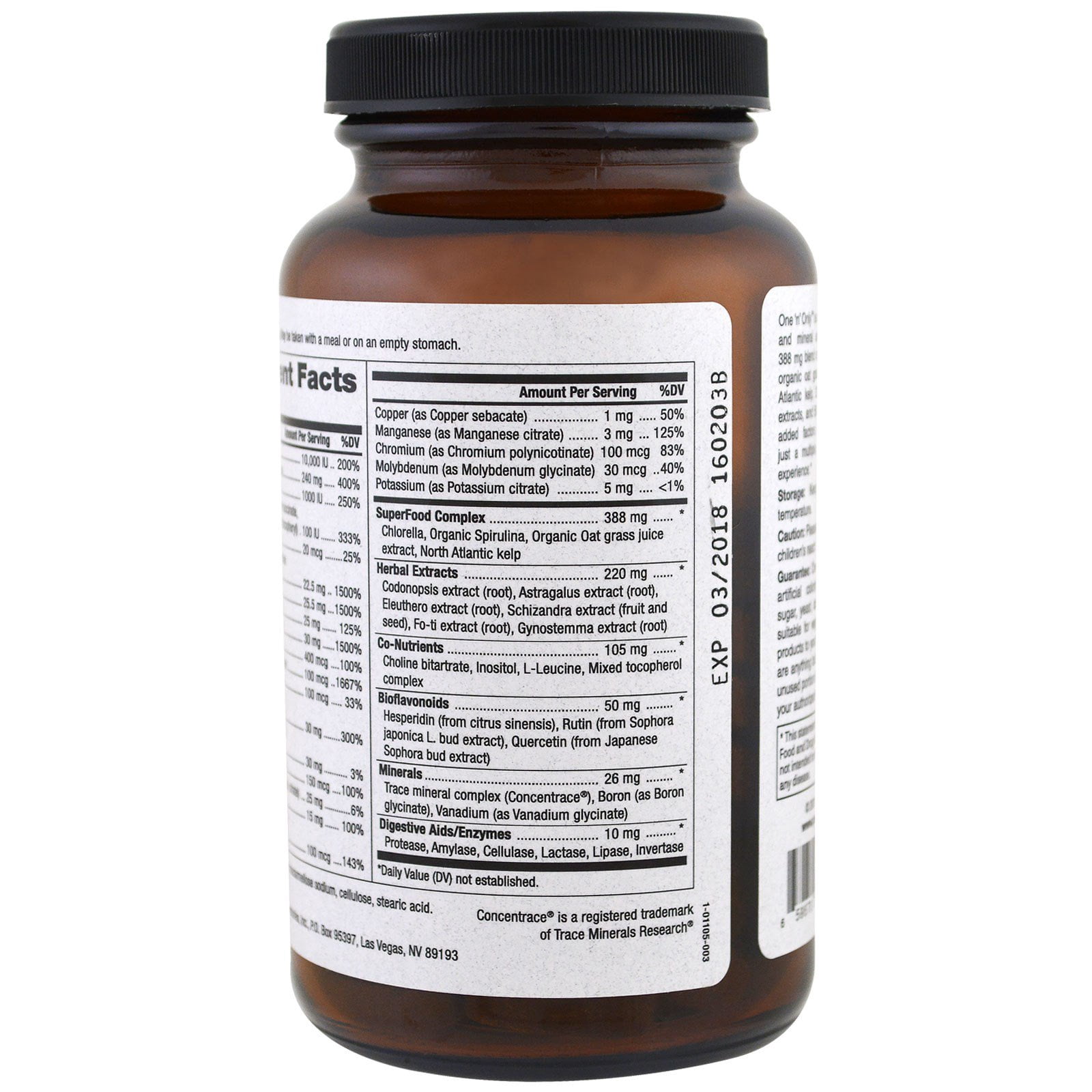 One N Only Multivitamin - One a Day Whole Food Supplement with Superfoods, Minerals, Enzymes, Vitamin D, D3, B12, Biotin by Pure Essence - 90 Tablets