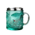 thumbnail image 1 of TIELUTT 3D Sci Fi Robot Mug Novelty Coffee Cup with Embossed UFO Design Color Changing Glass with Stainless Steel Rim Wooden Coffee Mug Set Unity Cup 1950's Juice Glasses Cup Set Kitchen Cups Glass S, 1 of 4