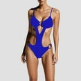 thumbnail image 1 of Women's Swimsuits High Performance Workout Swimsuit For Swimming Running Fitness Backless Sports Bathing Suit With Removable Padding Striped Swimsuit Shorts Kids Swim Shorts Blue Bikini Top Women's, 1 of 6