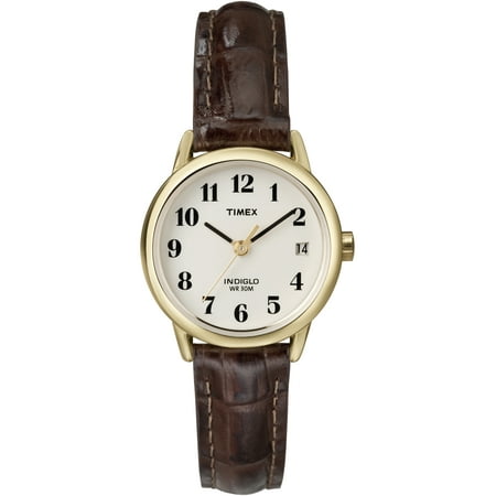 Timex Women's Easy Reader Brown Croco Leather Strap Watch