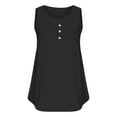 thumbnail image 4 of Bovemsi Women's Tanks & Camis Plus Size Summer Vest Loose Fit Round Neck Button Front Casual Top Black Camisole, 4 of 5