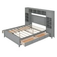 thumbnail image 5 of Full Size Wooden Bed With All-in-One Cabinet and Shelf, Gray 42AAE, 5 of 9