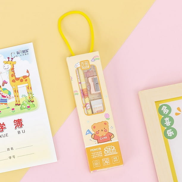 Oficina y papelería Set de papelería de temporada de apertura Material de aprendizaje para estudiantes de primaria Papelería infantil Papelería de plástico para niños