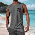 thumbnail image 2 of VBTAPA Men's Hawaiian Tank Tops Tropical Floral Beach Tops Sleeveless Casual Aloha T-Shirt Breathable Lightweight Summer Tanks Gray S, 2 of 5