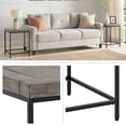 thumbnail image 3 of Lavish Home Set of 2 Modern End Tables with Wood Top and Metal Base (Gray), 3 of 7