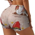 thumbnail image 3 of Athletic Shorts for Women, Christmas Gnome star Seam Womens Shorts High Waisted Sport Running Workout Gym, 3 of 8