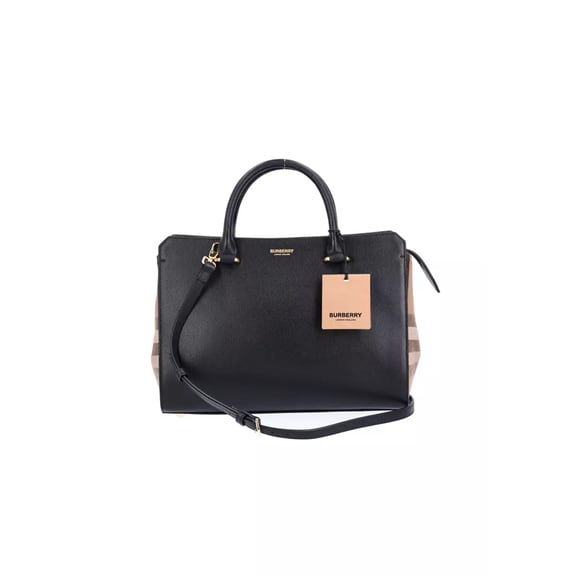 Burberry Women's Banwell Small Leather Tote, Black