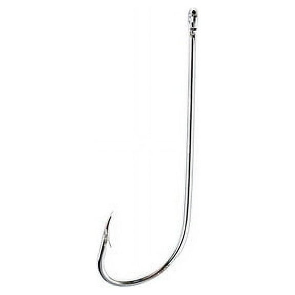 Eagle Claw 066NAH-2 2X Long Shank Offset Hook, Nickel, Size 2, 10 Pack