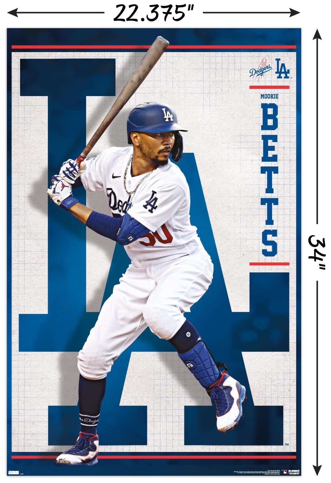  Mookie Betts Los Angeles Dodgers Poster Print, Real Player,  Baseball Player, Mookie Betts Decor, Canvas Art, ArtWork, Posters for Wall  SIZE 24''x32'' (61x81 cm): Posters & Prints