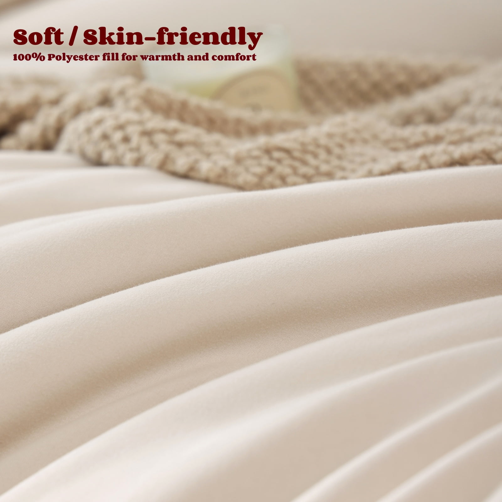 SPRINDAY King Size Comforter Set For Adult, 3 Piece White Bedding Comforter Sets For All Season