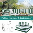 thumbnail image 5 of 14 Pieces Outdoor Replacement Sectional Cushions Set, Waterproof patio furniture cushions For Outdoor Furniture, 4in thick outdoor couch cushions For 6 Seat（Green white）, 5 of 6
