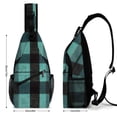 thumbnail image 2 of Full Print Chest Bag 8×15in Outer Large Bag On Both Sides Of Mesh Bag Inside Pocket Design Sponge Pad Shoulder Strap PaleTurquoise Buffalo Plaid Check Tartan Scotland_4, 2 of 8