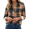 thumbnail image 2 of Jovrlynd Womens Flannel Shirts Button Down Plaid Long Sleeve Fall Casual Shirt Shacket, S-2XL, 2 of 6