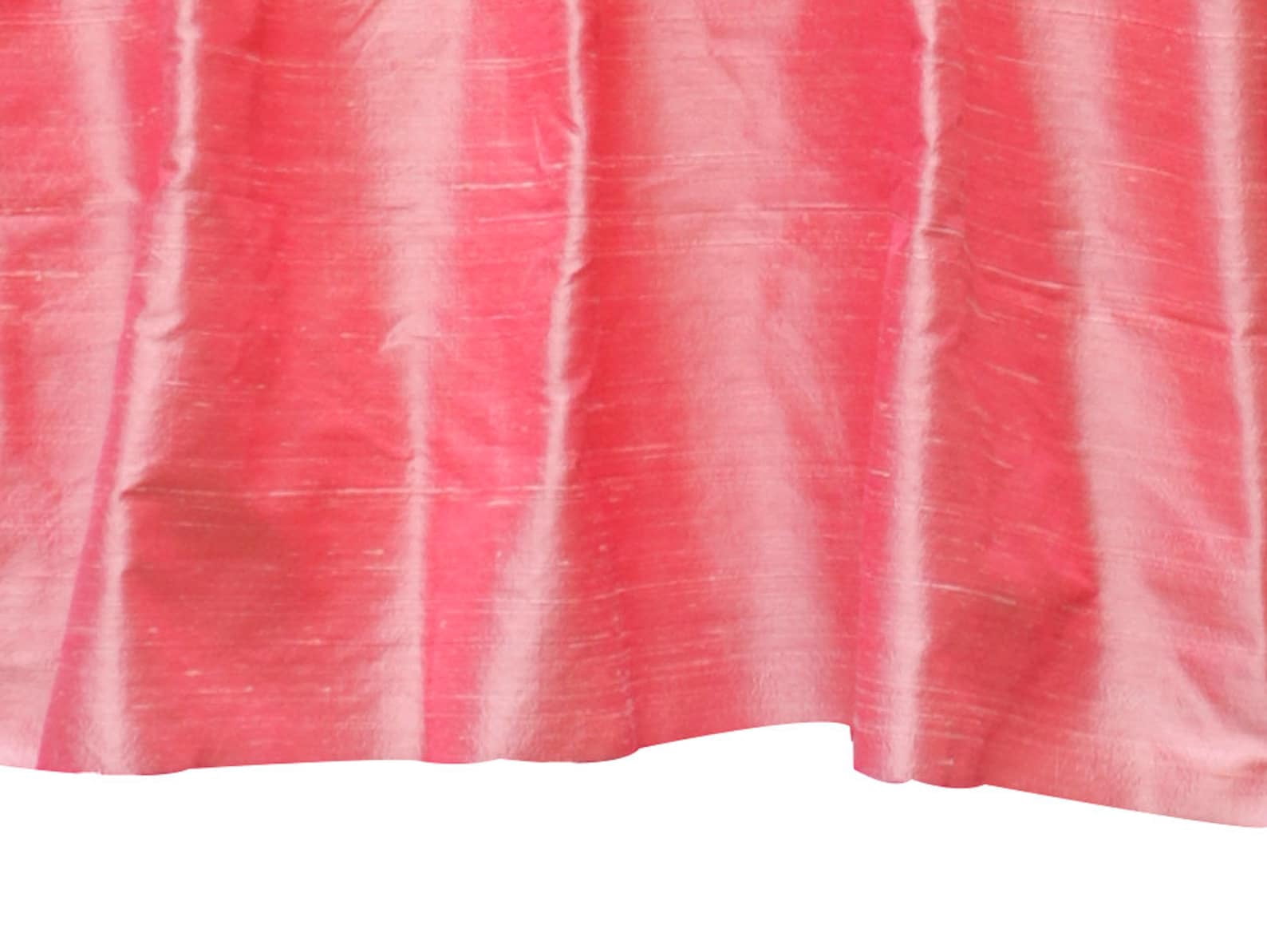 Fabric Mart Direct Coral Pink Silk Dupioni Fabric By The Yard, 41 inches or 104 cm width, 10 Continuous Yards Pink Silk Fabric, Slubbed Silk Dupioni, Bridal Dress Wholesale Silk Dupioni Fabric