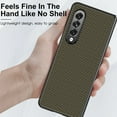 thumbnail image 5 of SaniMore Case for Samsung Galaxy Z Fold 4 7.6" 2022, Carbon Fibre PU Leather Splicing Back Slim Shcokproof Anti-scratch 360°All-around Protective Drop Resistant Case for Galaxy Z Fold 4,Gold, 5 of 6
