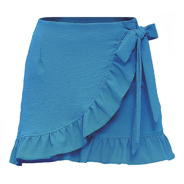 Navy ruffle top mini skirt