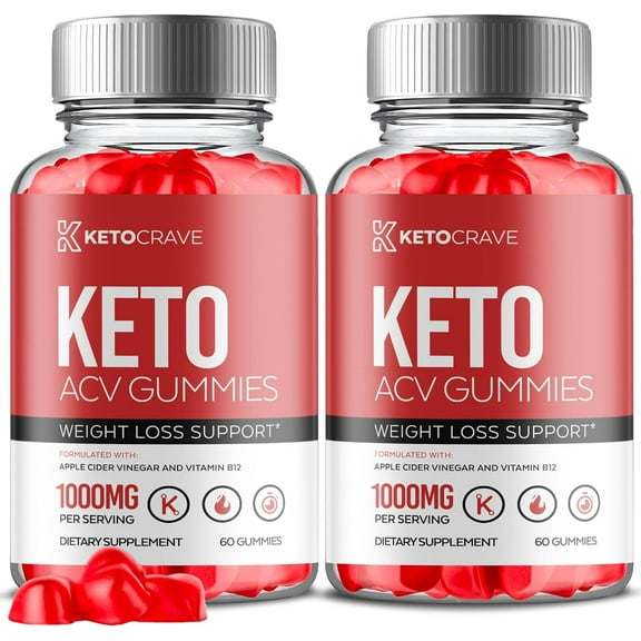 (2 Pack) Keto Crave Keto ACV Gummies - Apple Cider Vinegar Supplement for Weight Loss - Energy & Focus Boosting Dietary Supplements for Weight Management & Metabolism - Fat Burn - 120 Gummies
