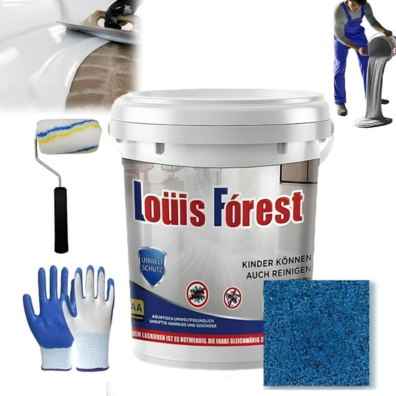 VELIMO Epoxy Floor Paint,High-Gloss Marble Effect Epoxy Floor Coating,Waterproof Non-Slip Water-Based Floor Paint (Dark blue)