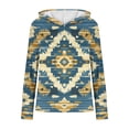 thumbnail image 5 of Hoodie Sweatshirt for Women Southwestern Tribal Geometric Print Graphic Long Sleeve Relaxed Fit Pullover with Drawstring Casual Daily Clothes Top, 5 of 5