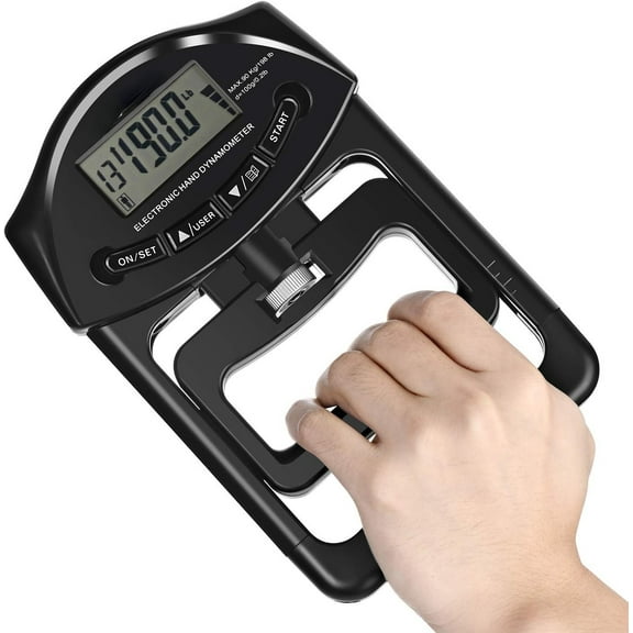 Digital Hand Dynamometer Grip Strength Measurement Meter Auto Capturing Electronic Hand Grip Power 198Lbs / 90Kgs