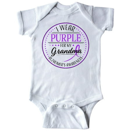 

Inktastic I Wear Purple for my Grandma- Alzheimers Awareness Gift Baby Boy or Baby Girl Bodysuit
