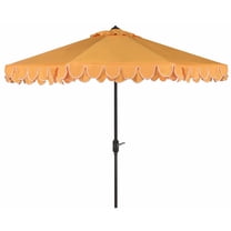 SAFAVIEH Elegant 11' Market Crank Round Patio Umbrella, Yellow