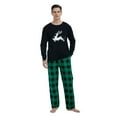 thumbnail image 6 of Apparonia Cotton Matching Pajamas for Couples Long Sleeve Top & Long Pants Sleepwear Pjs Sets Christmas Green Plaid L, 6 of 7