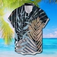 thumbnail image 3 of Camisas Para Hombre Manga Larga Camisa de vacaciones al libre de manga corta para playa con estampado completo de solapa informal con un solo pecho de primavera para hombre (Khaki, XL), 3 of 4