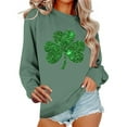 thumbnail image 2 of St Patricks Day Outfits for Women Cute Crewneck Sweatshirt Graphic Heart Shamrock Shirt Long Sleeve Casual Pullover Tops, 2 of 6