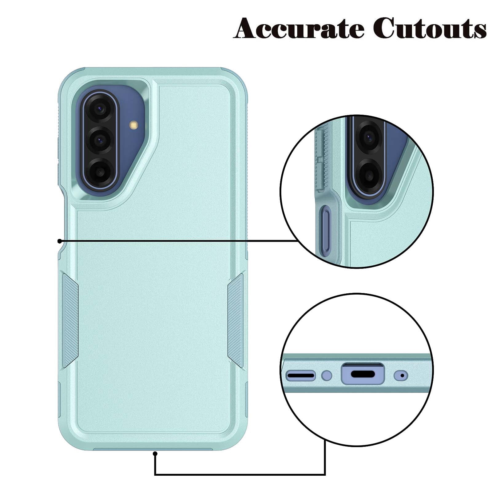 Military Grade Shockproof Samsung Galaxy A17 5G 2025 Case,Dual Layer Full Body Protective Cover with Anti-Slip Grip & Raised Camera Heavy Duty Rugged Case- Green