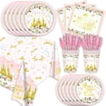 thumbnail image 2 of YILOSF-141pcs Princess Party Decorations Disposable Tableware Set Inculde Plates Napkins Knives Forks Straws Cup and Tablecloth for Birthday Party Bridal Serve 20 Guests, 2 of 2