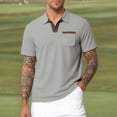 thumbnail image 3 of VgaVtl Big and Tall Polo Shirts Men Short Sleeve Summer Collared Color Block Waffle Teeshirts for Men Going Out Casual, 3 of 5
