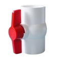 thumbnail image 2 of PVC Ball Valve Red T Handle Water Shut Off Valve Pipe Fitting Plumbing Fixtures white 32mm, 2 of 9