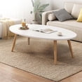 thumbnail image 2 of Mesa de Centro para Sala Mesa Auxiliar Mesas Laterales Recibidor Mesitas Lateral Coffee Table Minimalista Pequeña la Moderna Madera Mesa Decorativa Oficina y Hogar 100 * 48 * 42cm (Blanco), 2 of 7