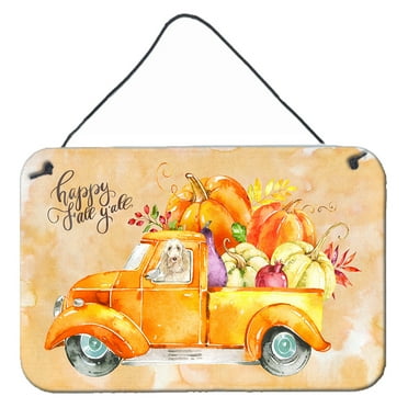 Carolines Treasures CK2637DS812 Fall Harvest Spinone Italiano Wall or Door Hanging Prints  8x12 multicolor