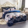thumbnail image 5 of JML 3-Piece Floral Printed Sherpa-Backing Reversible Comforter Set Horse King, 5 of 5