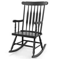 YYAo Outdoor Patio Rocking Chairs,Outdoor Rocking Chair with Slatted Backrest-Black