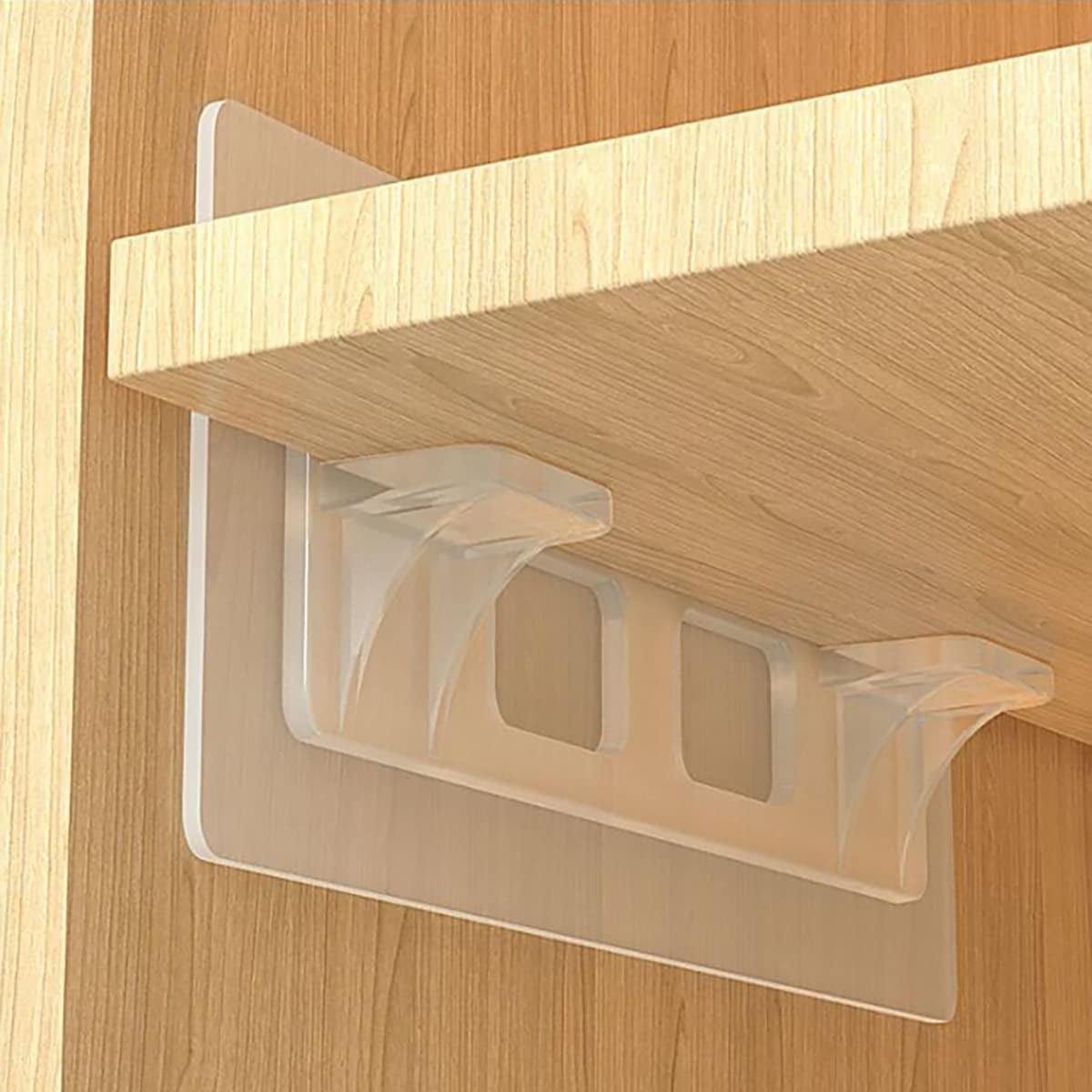 Punch Free Shelf Support PegClear Self Adhesive Shelves Clips for
