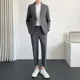 thumbnail image 2 of Conjunto de 2 piezas para hombre, chaqueta gris, traje informal completo para hombre, tendencias de ropa de primavera y otoño de Corea, disfraces, pantalones de lujo, ceremonia, 2 of 5