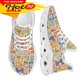 thumbnail image 1 of Zapatos planos con estampado de dibujos animados para mujer, zapatillas informales de malla transpirable, cómodas para el trabajo, 1 of 6