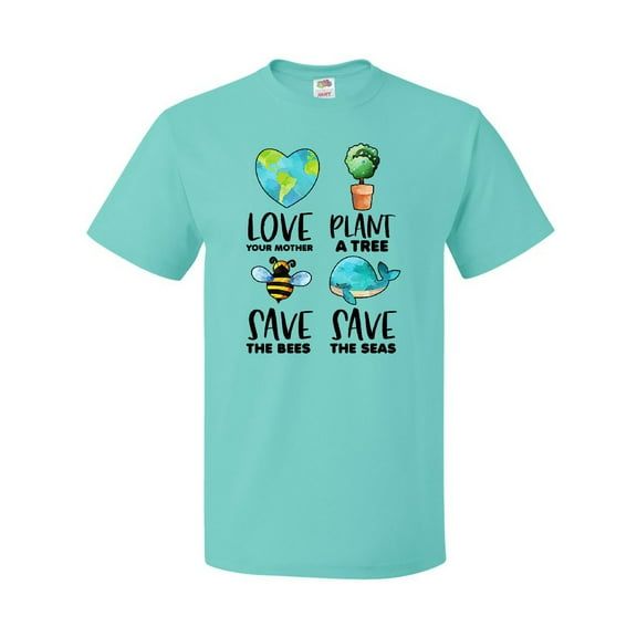 Inktastic Earth Day Plant a Tree Save the Bees Save the Seas Love Your Mother Earth T-Shirt