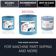 WypAll PowerClean X80 Cloths Heavy Duty Wipes (41043), Jumbo, Extended Use Towels, Blue (1 Roll of 455 Sheets, 455 Sheet Total)